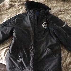 Steelers 2000 gray sideline heavy shell coat